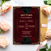 Elegant Gothic Dark Romance Wedding Save the Date 招待状