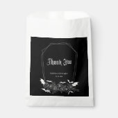 Elegant Gothic Floral Black Wedding フェイバーバッグ (正面)