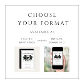 Elegant Gothic Floral Skull Halloween Invitation 招待状