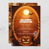Elegant Gothic Halloween Party Invitation 招待状 (正面/裏面)