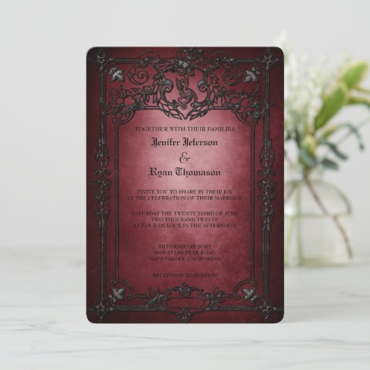 Elegant gothic halloween wedding Invitation 招待状 (スタンド正面)