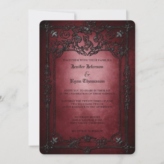 Elegant gothic halloween wedding Invitation 招待状 (正面)