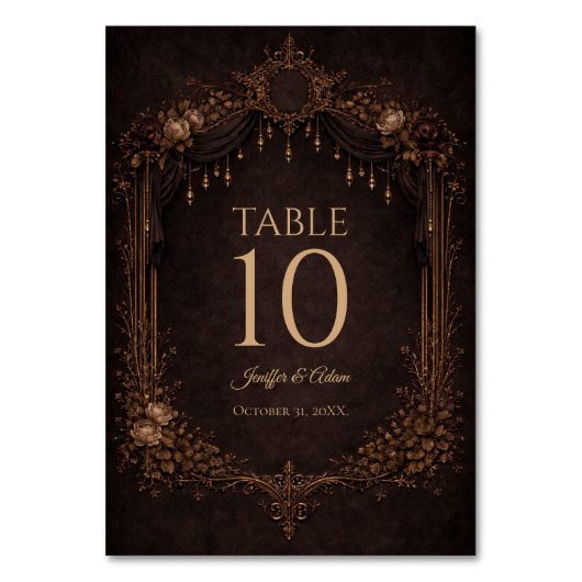 Elegant Gothic Halloween Wedding Table number テーブルナンバー (正面)
