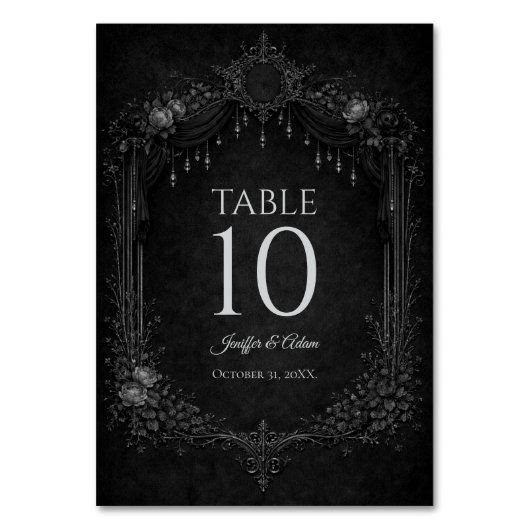 Elegant Gothic Halloween Wedding Table number テーブルナンバー (正面)