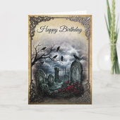 Elegant Gothic Midnight Raven Graveyard Gathering カード (正面)