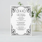 Elegant Gothic Monogram Wedding Details エンクロージャーカード (スタンド正面)