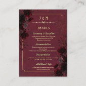 Elegant Gothic Romance Wedding Enclosure Card エンクロージャーカード (正面)