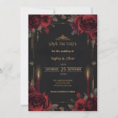 Elegant Gothic Romance Wedding Save the Date (正面)