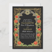 Elegant Gothic Roses Cathedral Frame Wedding  招待状 (正面)
