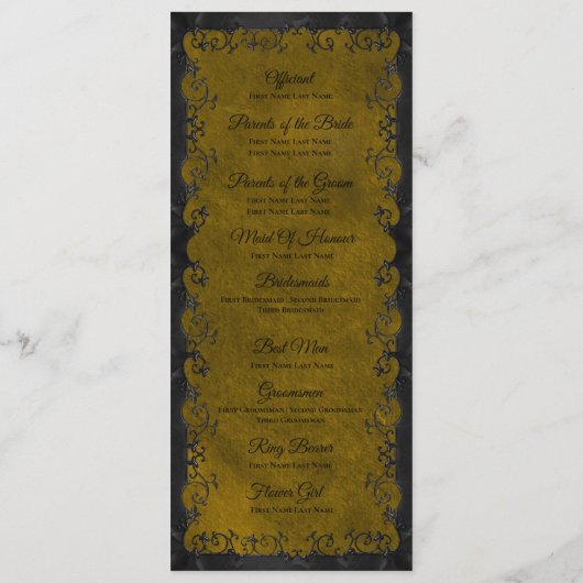 Elegant Gothic Wedding Program メニュー (裏面)