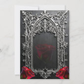 Elegant Gothic Wedding Rose Frame  セーブザデート (裏面)