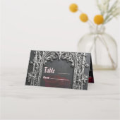 Elegant Gothic Wedding Rose Frame プレイスカード (正面)