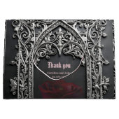 Elegant Gothic Wedding Rose Frame  ラージペーパーバッグ (正面)