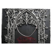 Elegant Gothic Wedding Rose Frame  ラージペーパーバッグ (裏面)