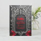 Elegant Gothic Wedding Rose Frame  招待状 (スタンド正面)