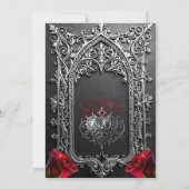 Elegant Gothic Wedding Rose Frame  招待状 (裏面)