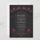 Elegant Gothic wedding save the date invitation 案内状 (正面)