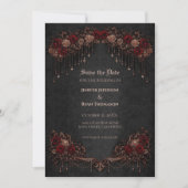 Elegant Gothic wedding save the date invitation 案内状 (正面)