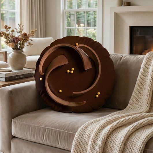 Elegant Gourmet Dark Chocolate Truffle Decadent ラウンドクッション