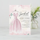 Elegant Gown Illustration with  Bridal Shower 招待状 (スタンド正面)