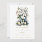 Elegant Graceful White Orchid Bouquet & Candles  招待状 (正面)