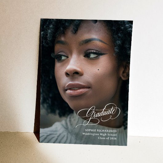 Elegant Grad | Photo and Modern Calligraphy 案内状