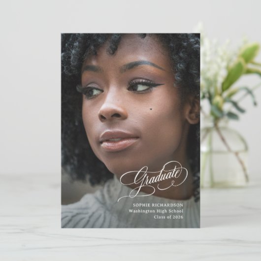 Elegant Grad | Photo and Modern Calligraphy 案内状 (スタンド正面)