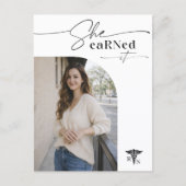 Elegant Grad Photo RN Graduation Announcement ポストカード (正面)