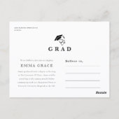 Elegant Grad Photo RN Graduation Announcement ポストカード (裏面)