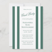 Elegant Grad Script French Stripe Photo Graduation 招待状 (裏面)