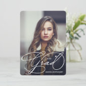 Elegant Grad Script Photo Graduation Invitation 招待状 (スタンド正面)