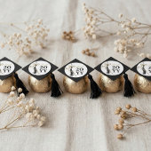 Elegant Grad Tassel Gold Bow Graduation Class of ラウンドシール