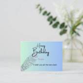 Elegant Gradient Birthday Card with Fern Leaf | Cu エンクロージャーカード (スタンド正面)