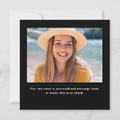 Elegant Graduate Script Photo Black ノートカード (裏面)