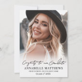 Elegant Graduate Simple Photo Collage Graduation 案内状 (正面)