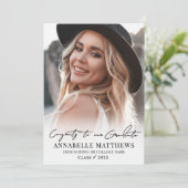 Elegant Graduate Simple Photo Collage Graduation 案内状 (スタンド正面)