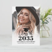 Elegant Graduate Simple Photo Collage Graduation 案内状 (スタンド正面)
