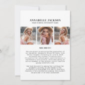 Elegant Graduate Simple Photo Collage Graduation 案内状 (裏面)