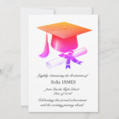 Elegant Graduation Announcement Card 招待状 (正面)