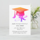 Elegant Graduation Announcement Card 招待状 (スタンド正面)