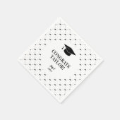 Elegant Graduation Cap Personalized スタンダードカクテルナプキン (角)