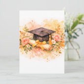 Elegant Graduation Cap with Floral Design 招待状 (スタンド正面)