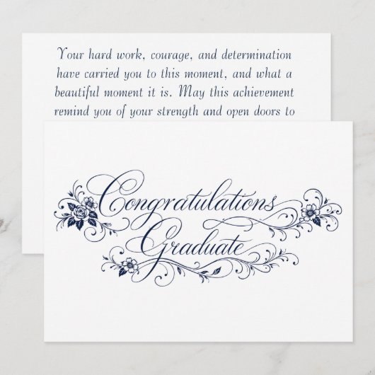 Elegant Graduation Card with Heartfelt Message  シーズンカード (正面/裏面)