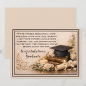 Elegant Graduation Card with Inspirational Message シーズンカード (正面/裏面)