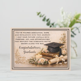 Elegant Graduation Card with Inspirational Message シーズンカード