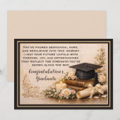 Elegant Graduation Card with Inspirational Message シーズンカード (正面/裏面)
