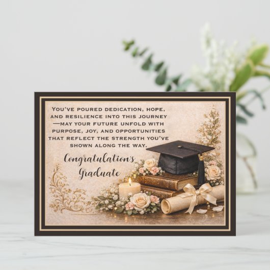 Elegant Graduation Card with Inspirational Message シーズンカード (スタンド正面)