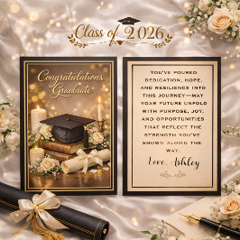 Elegant Graduation Card with Inspirational Message シーズンカード