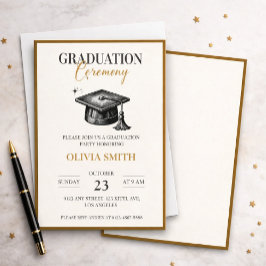Elegant Graduation Ceremony Invitation 招待状