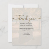 Elegant Graduation | Modern Grad Thank You Card サンキューカード (裏面)